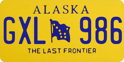 AK license plate GXL986