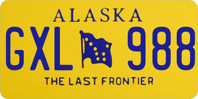 AK license plate GXL988