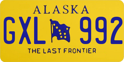 AK license plate GXL992