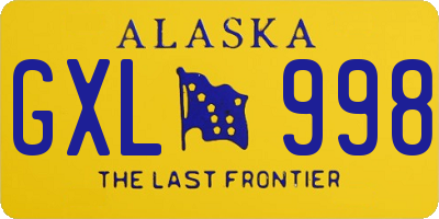 AK license plate GXL998