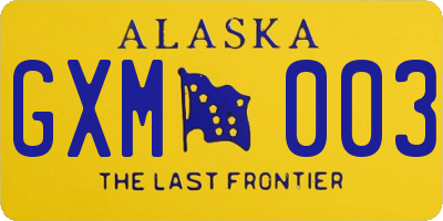 AK license plate GXM003