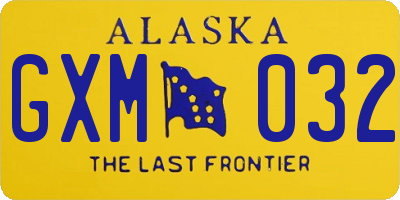 AK license plate GXM032