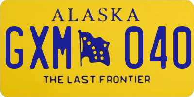 AK license plate GXM040