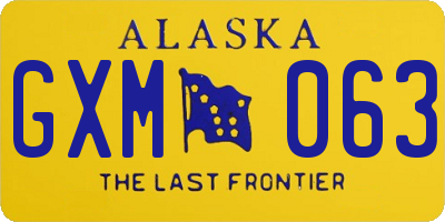 AK license plate GXM063