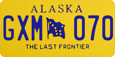 AK license plate GXM070