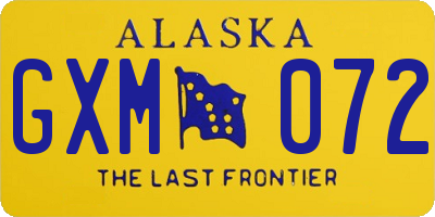 AK license plate GXM072