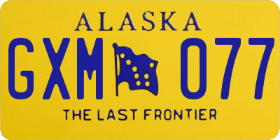 AK license plate GXM077