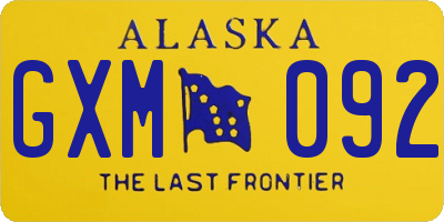AK license plate GXM092