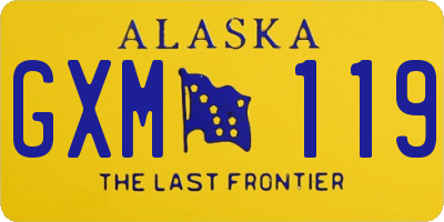 AK license plate GXM119
