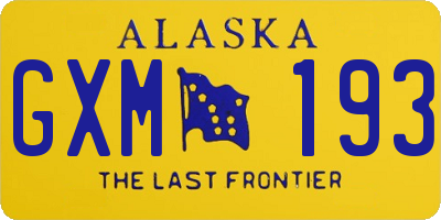 AK license plate GXM193