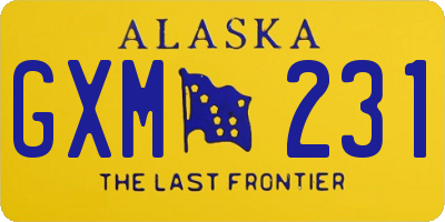 AK license plate GXM231