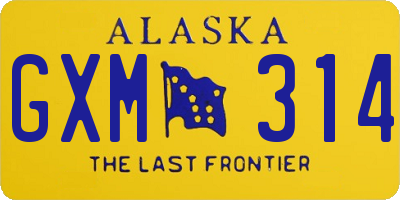 AK license plate GXM314