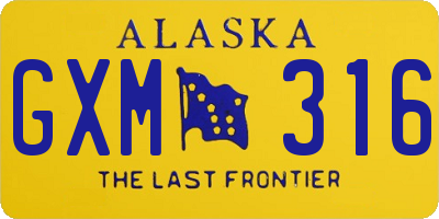 AK license plate GXM316
