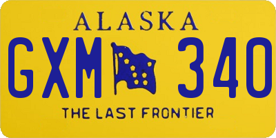 AK license plate GXM340