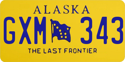 AK license plate GXM343