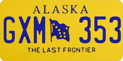 AK license plate GXM353