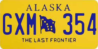 AK license plate GXM354