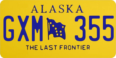 AK license plate GXM355