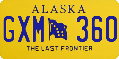 AK license plate GXM360