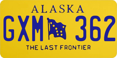 AK license plate GXM362