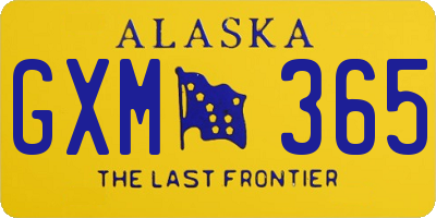 AK license plate GXM365