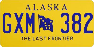 AK license plate GXM382