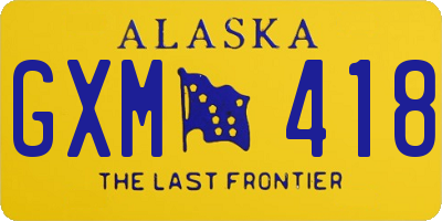 AK license plate GXM418