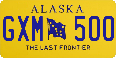 AK license plate GXM500