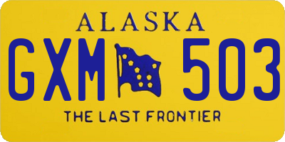 AK license plate GXM503