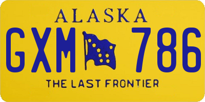 AK license plate GXM786