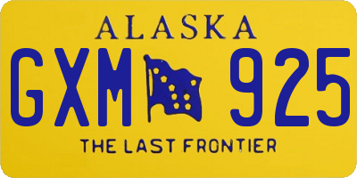 AK license plate GXM925