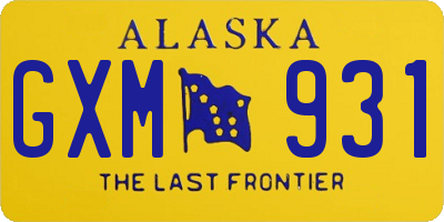 AK license plate GXM931