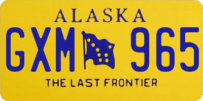 AK license plate GXM965