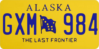 AK license plate GXM984