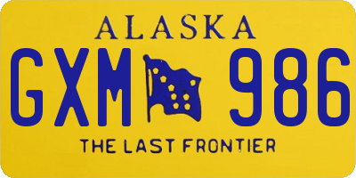 AK license plate GXM986