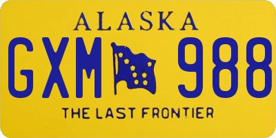 AK license plate GXM988