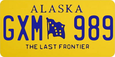 AK license plate GXM989