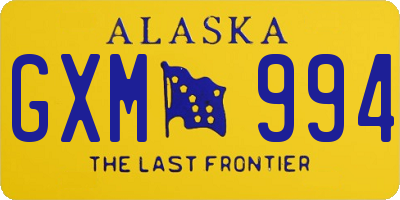 AK license plate GXM994