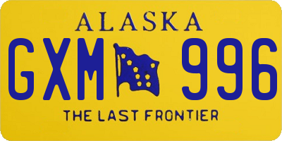 AK license plate GXM996