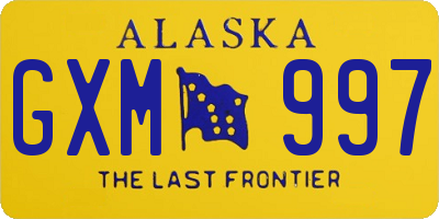 AK license plate GXM997