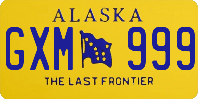 AK license plate GXM999