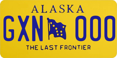 AK license plate GXN000