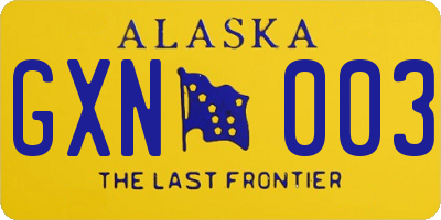AK license plate GXN003