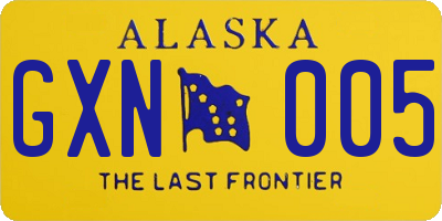 AK license plate GXN005