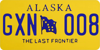 AK license plate GXN008