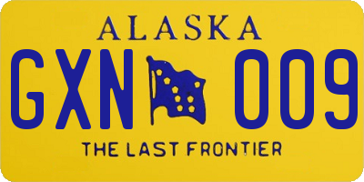 AK license plate GXN009