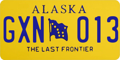 AK license plate GXN013