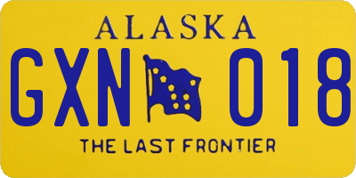 AK license plate GXN018