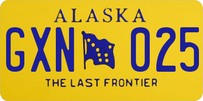 AK license plate GXN025