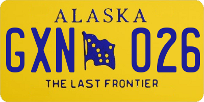 AK license plate GXN026